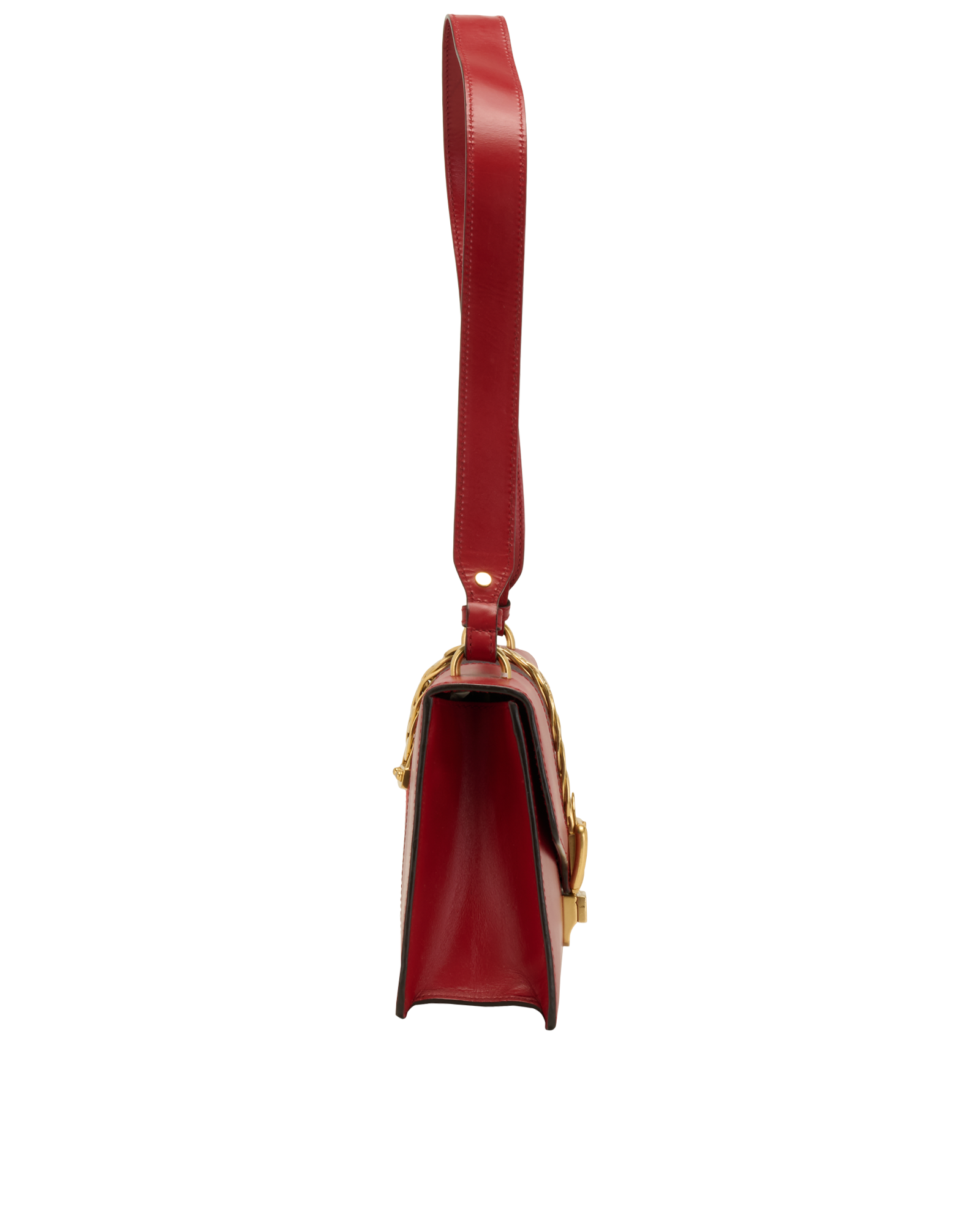 Small Sylvie, &pound;750, Handbags, Red, Leather, Side view